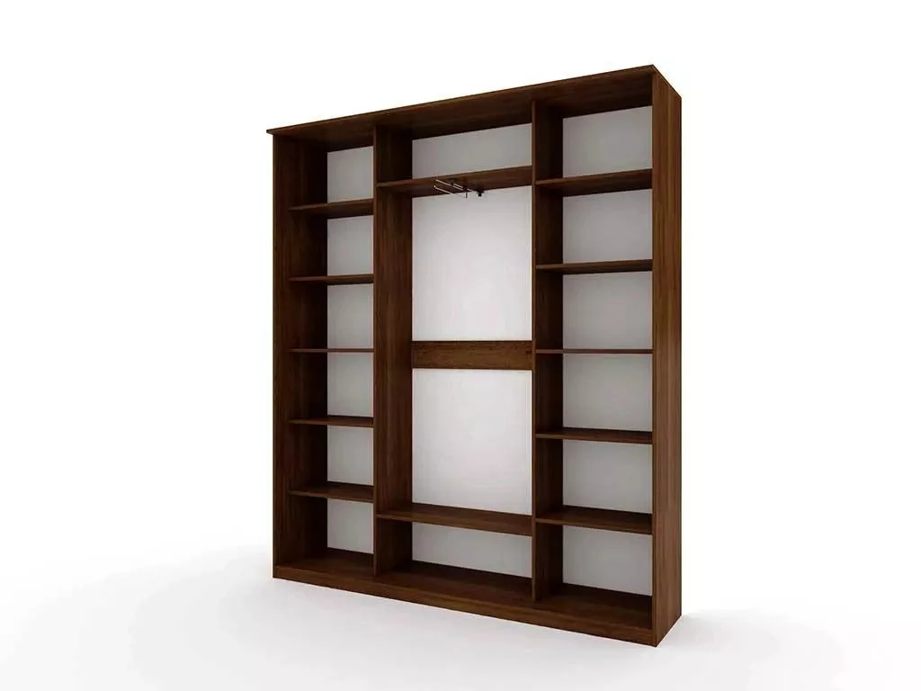 Шкаф купе Модерн 2076х450 3-х дверный 3-х секционный фотопечать №1 венге