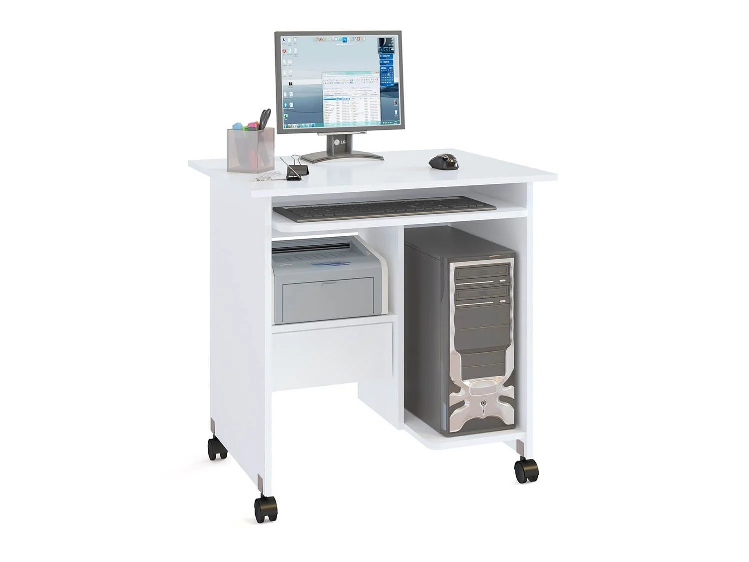 Компьютерный стол КСТ-10.1 белый