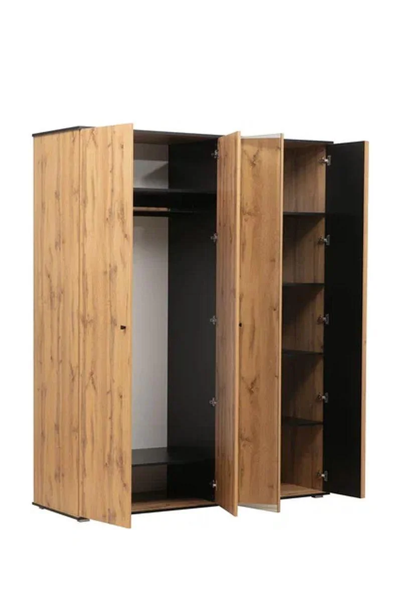 Шкаф для одежды Либерти 51.15 (опора h20) Дуб вотан/Черный