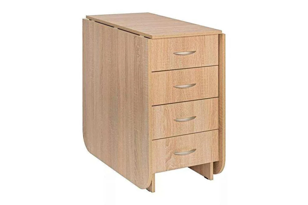 Глория 606 Стол-книжка с ящиками Дуб Сонома