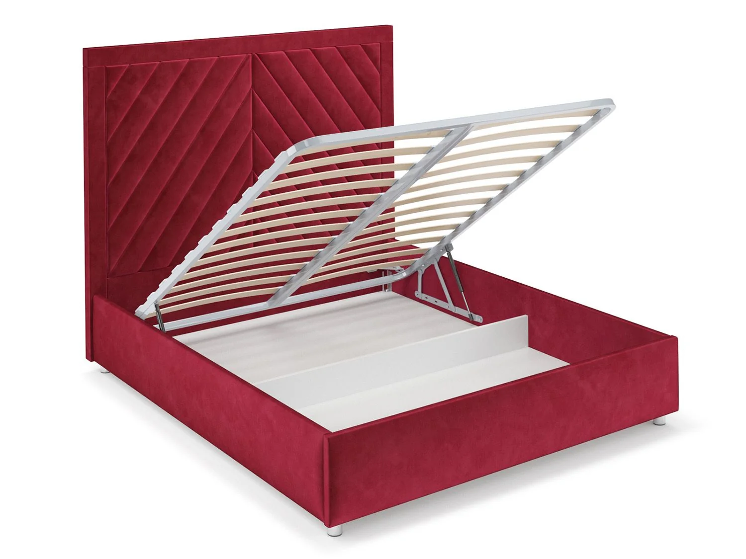 Кровать Мишель бархат красный STAR VELVET 3 DARK RED 140