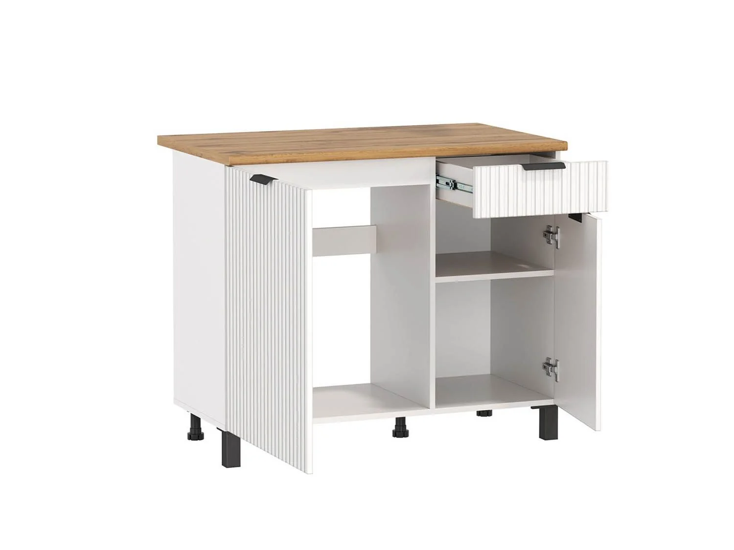 Кухня Венера 1000 МДФ Белый матовый фрезерованный