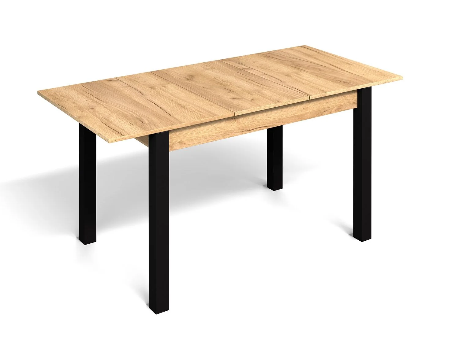 Стол раздвижной с вставкой Милан-3 Дуб Крафт золотой / Черный