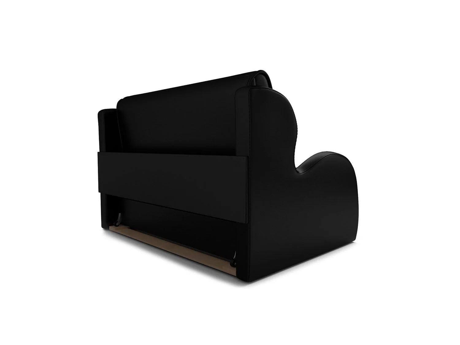 Диван Атлант черный кожзам 140