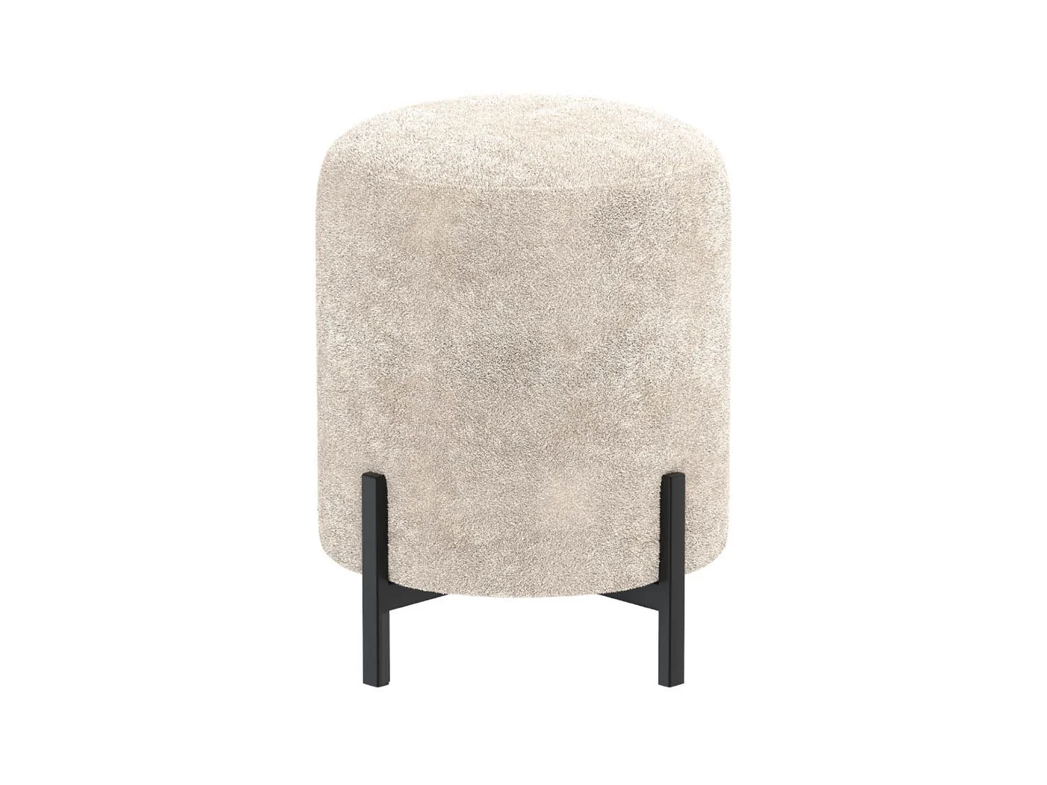 Пуф Люкс круглый велюр Панда крем 6