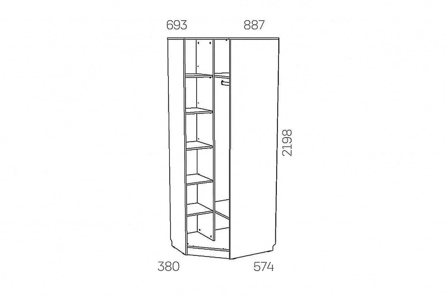 НМ 014.11 ПР Шкаф угловой Оливия Дуб Сонома/белое дерево