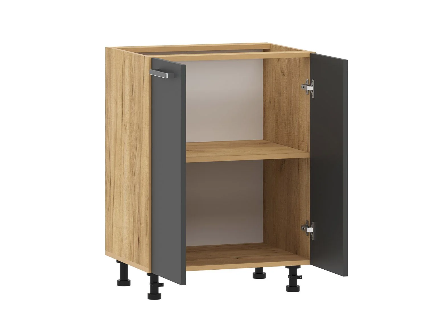 Борги 100.02 тумба кухонная (600) Дуб Крафт золотой / Антрацит