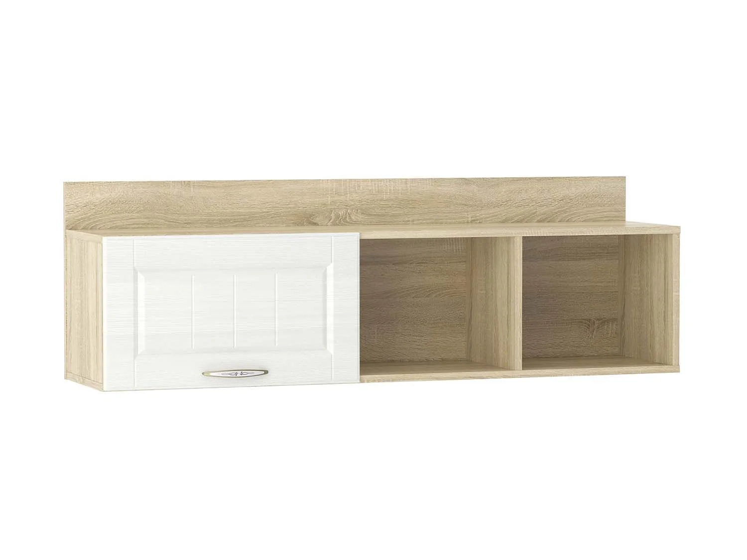 Полка с дверкой НМ 011.38-01 Оливия Дуб сонома/белый скандинавский