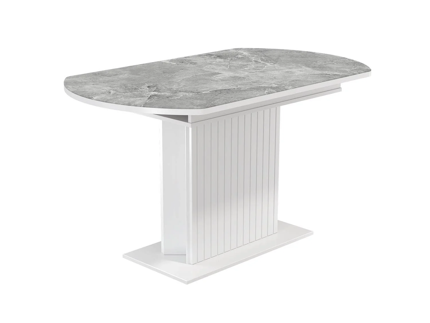 55.09 Адажио стол обеденный / белый/УФ печать серый мрамор