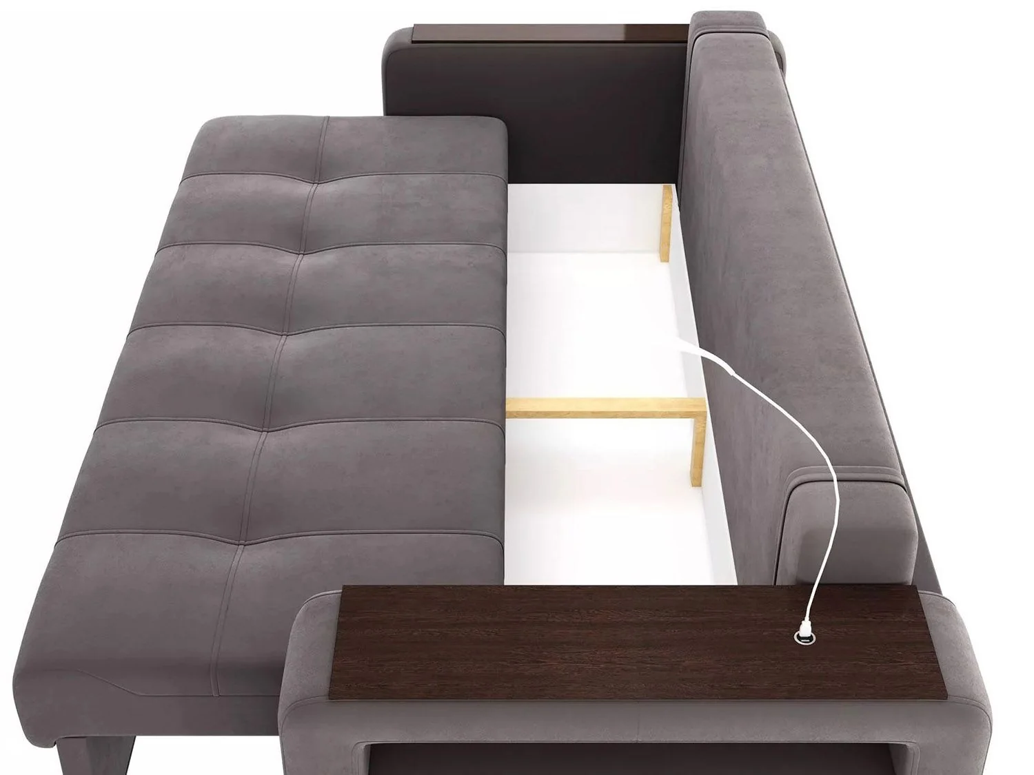 Диван Smart 4 пуф справа Б3-3Т-Б4 СК Велюр Velutto 19