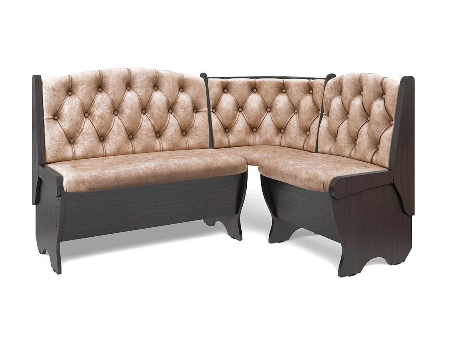 Скамья угловая Орхидея Люкс венге/велюр латте