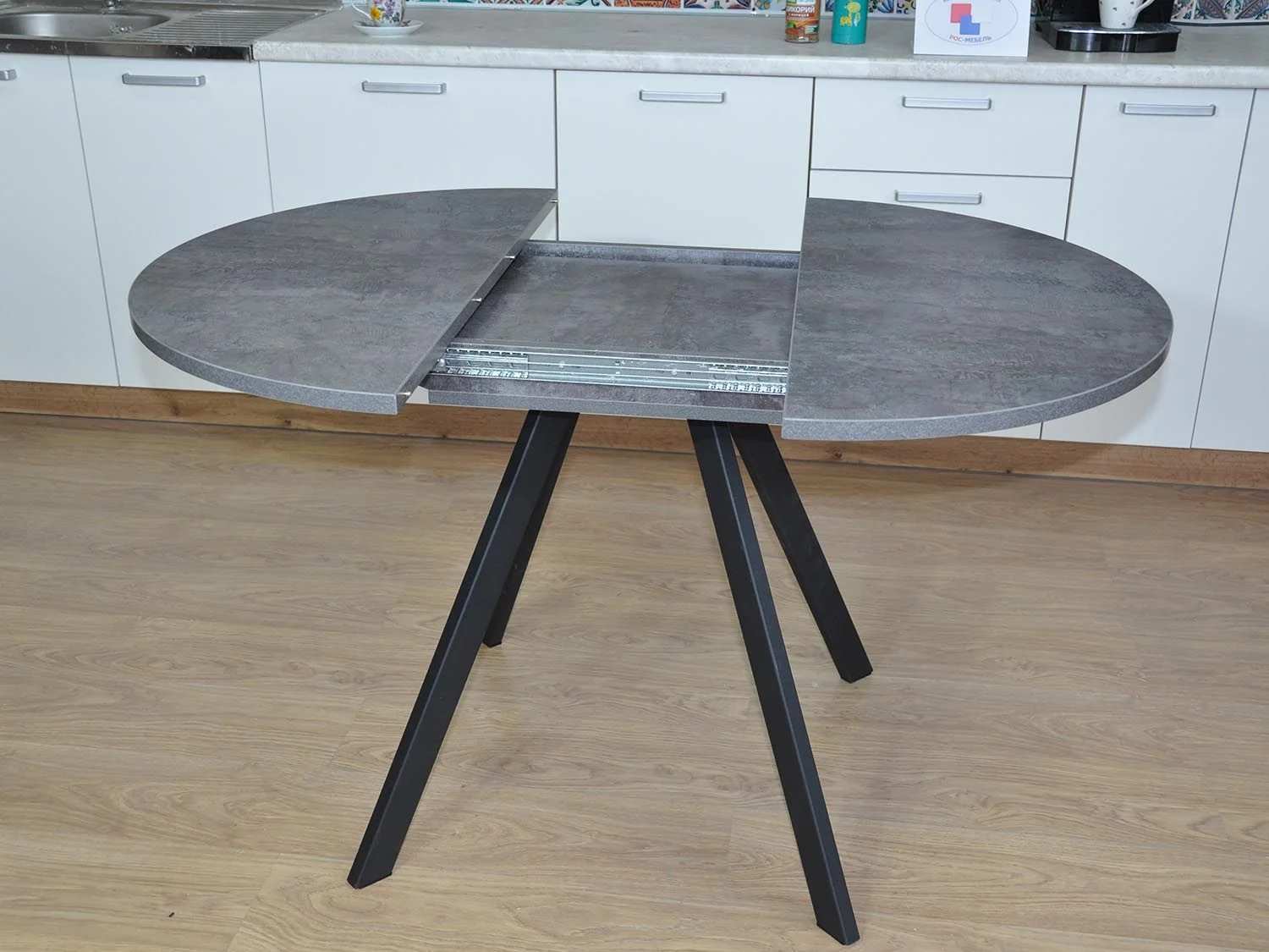 Стол обеденный Нарди Черный / Цемент темный