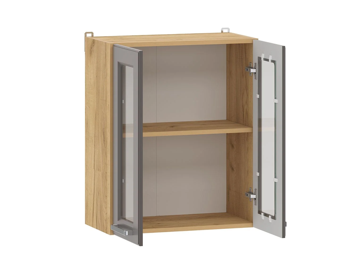 Вокс 100.31 шкаф навесной витрина (600) Дуб Крафт золотой / Графит