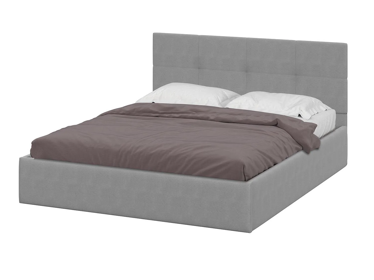 Кровать двойная №4 мягкая 1,6 / Серый