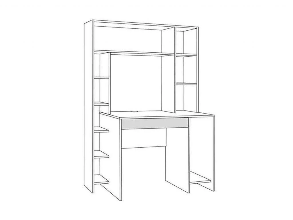 Комфорт Стол компьютерный 12.71 Дуб Крафт золотой/Белая Аляска