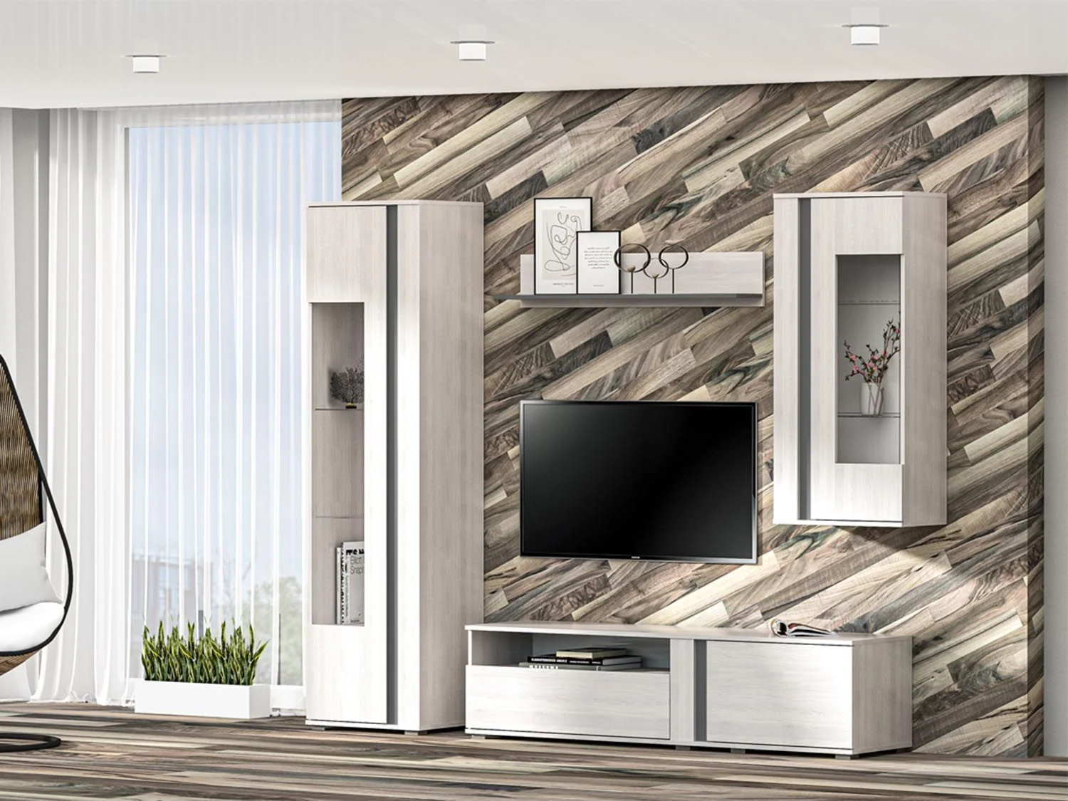 Аллегро 6 гостиная / Ясень светлый/Графит