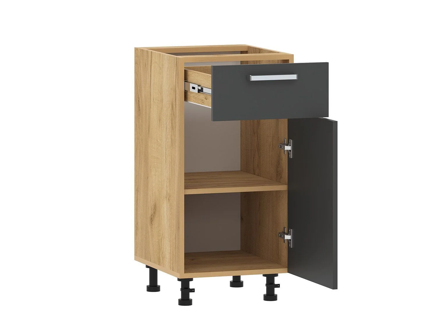 Борги 100.08 тумба кухонная (400) Дуб Крафт золотой / Антрацит