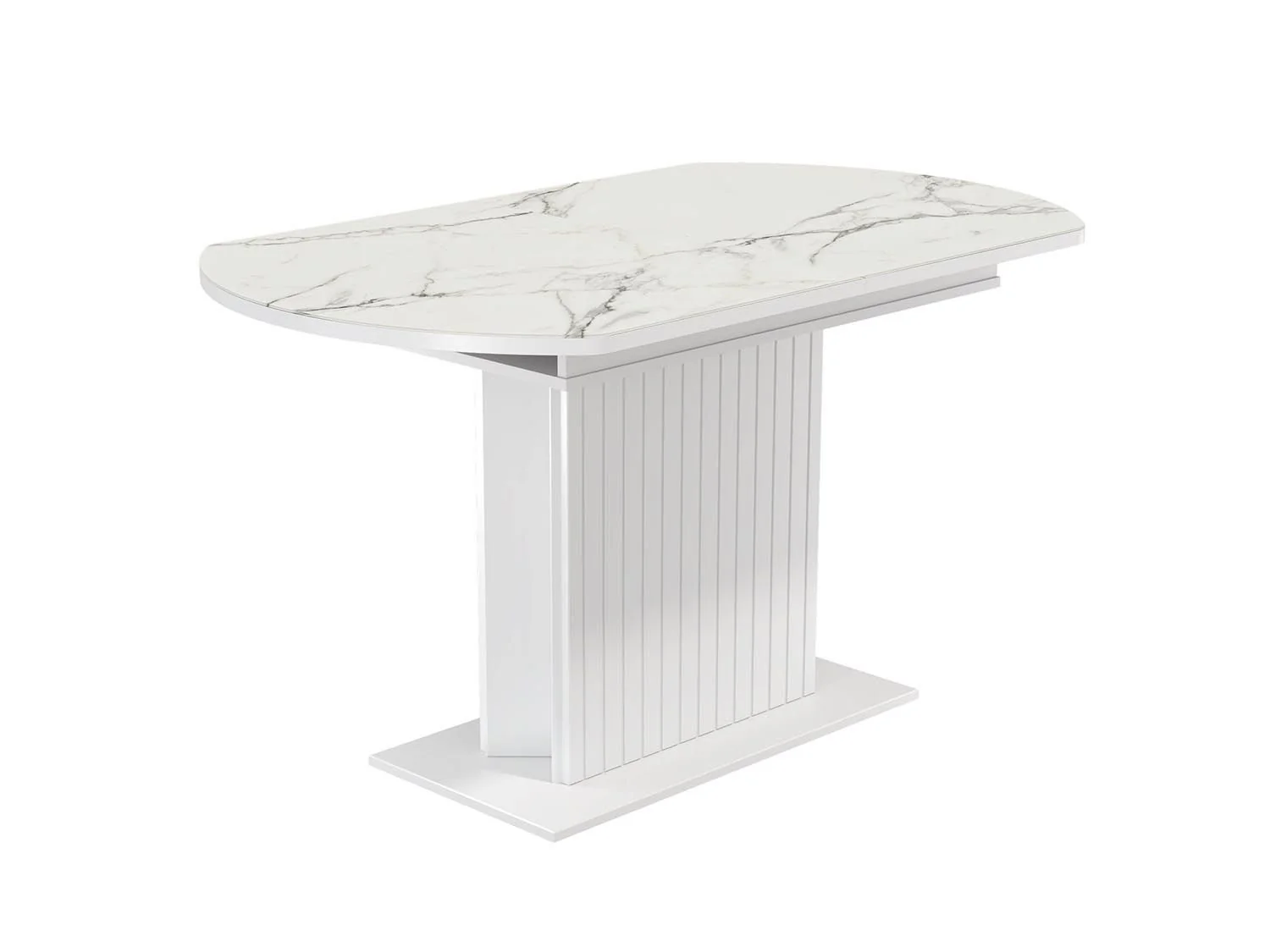 55.09 Адажио стол обеденный / белый/УФ печать белый мрамор