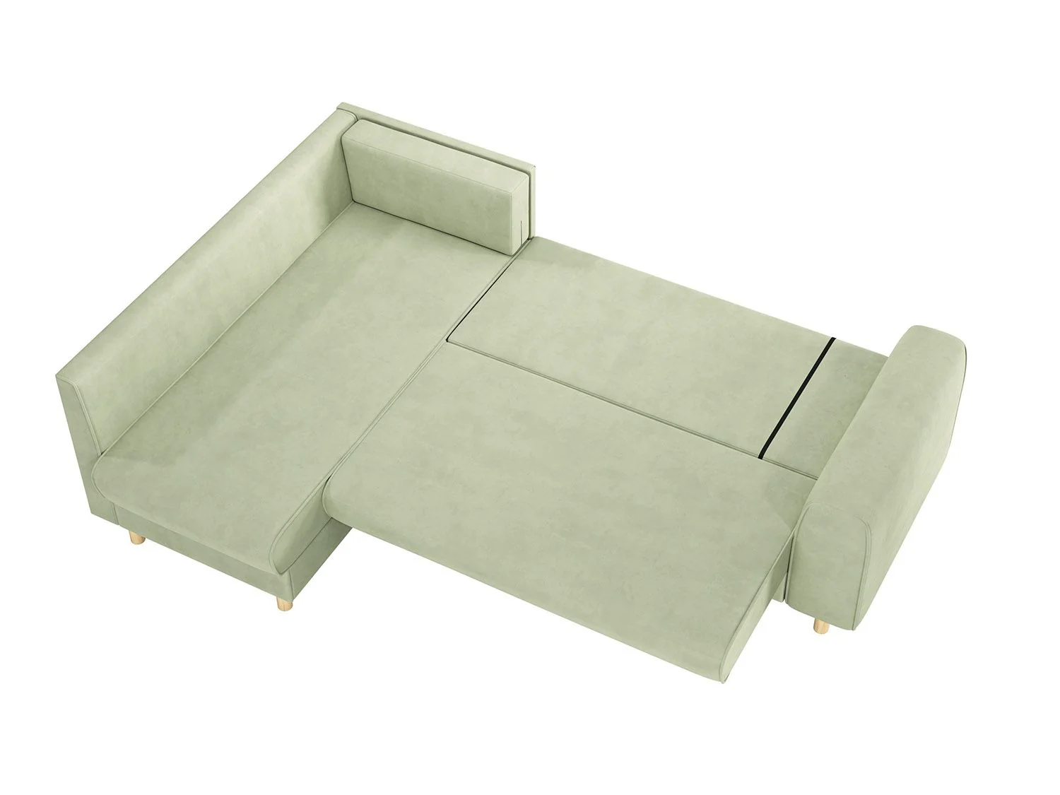 Диван-кровать угловой Шелдон / букле Лайк светло-оливковый 690