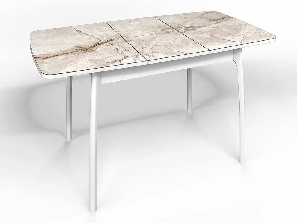 Стол СМ-4 Флорида опора массив изогнутая белый