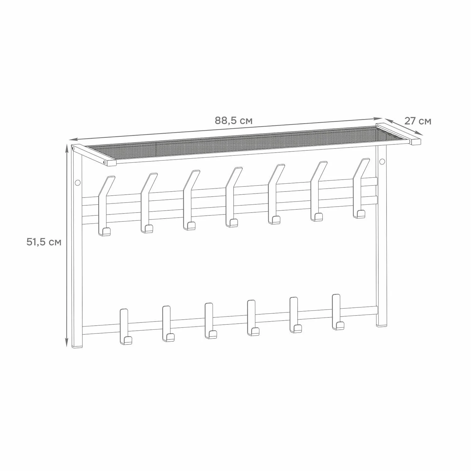 Вешалка с полкой 2-х ярусная Торонто 32 Графит