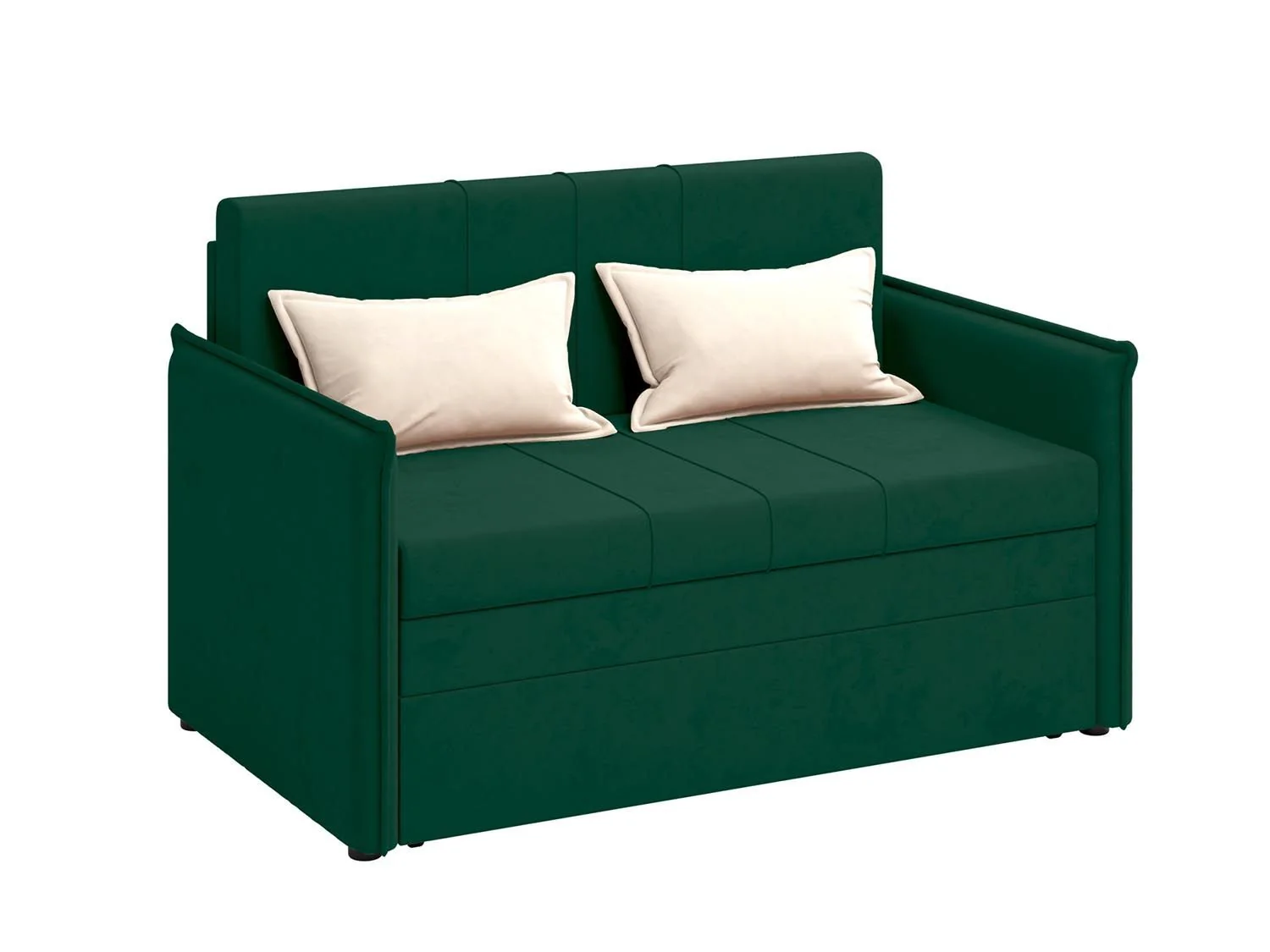 Дэнди диван-кровать 2 думки / велюр Fresh малахит / крем