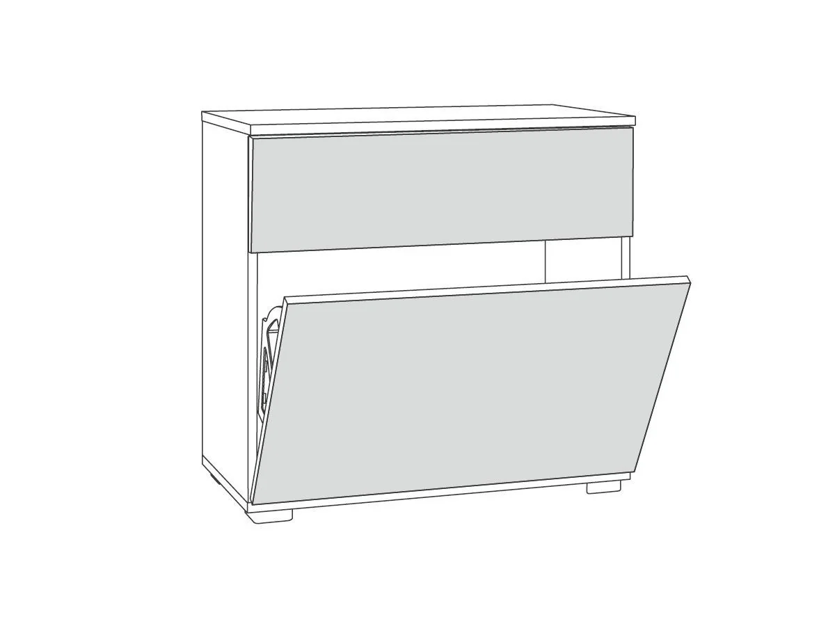 Октава Тумба для обуви 16.127 Серый графит/Дуб Вотан