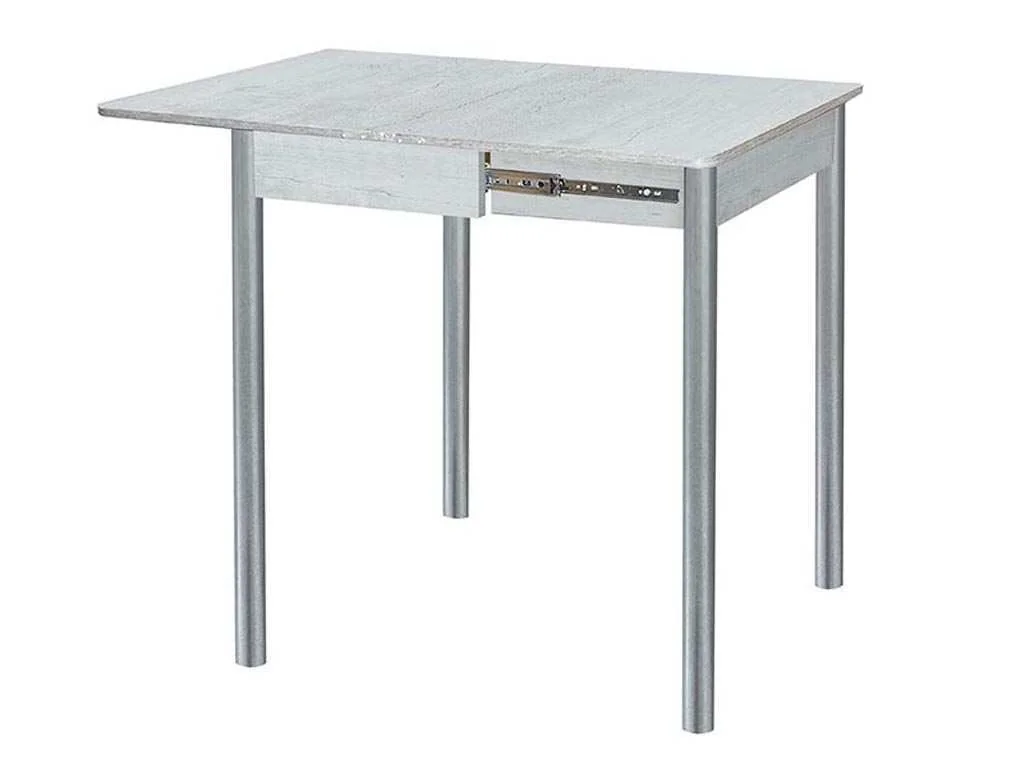 Глайдер стол обеденный / бетон белый/металлик