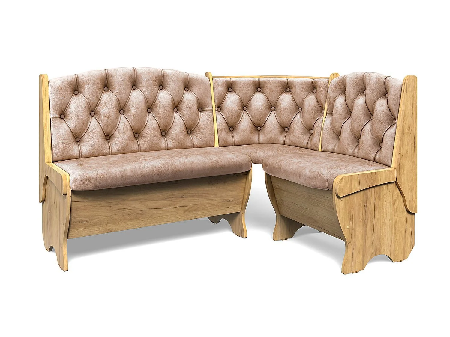 Скамья угловая Орхидея Люкс дуб крафт золотой/велюр латте