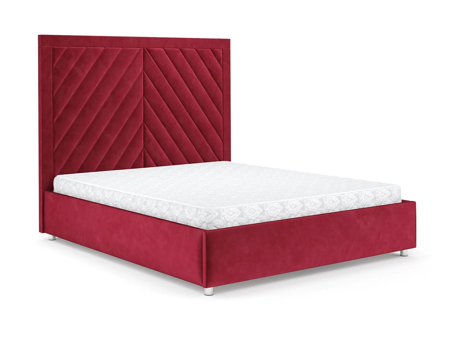 Кровать Мишель бархат красный STAR VELVET 3 DARK RED 140
