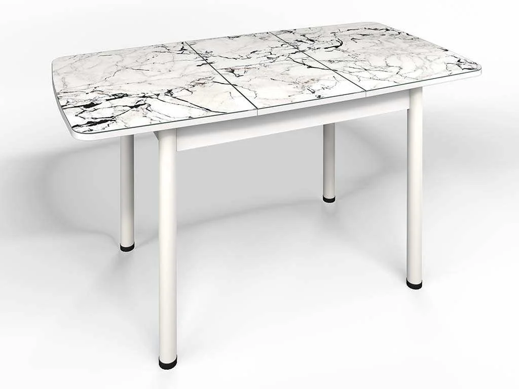 Стол СМ-1 Флорида ноги окрас круглый белый/серебро