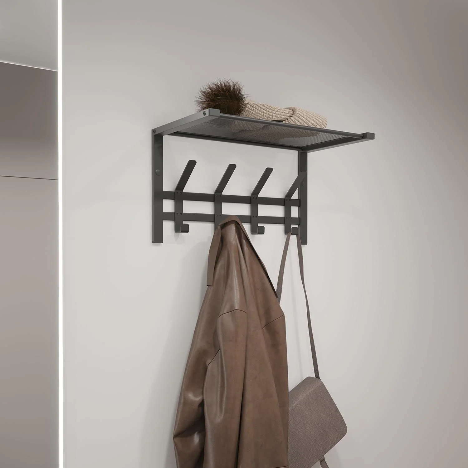 Вешалка с полкой Торонто 11 Графит