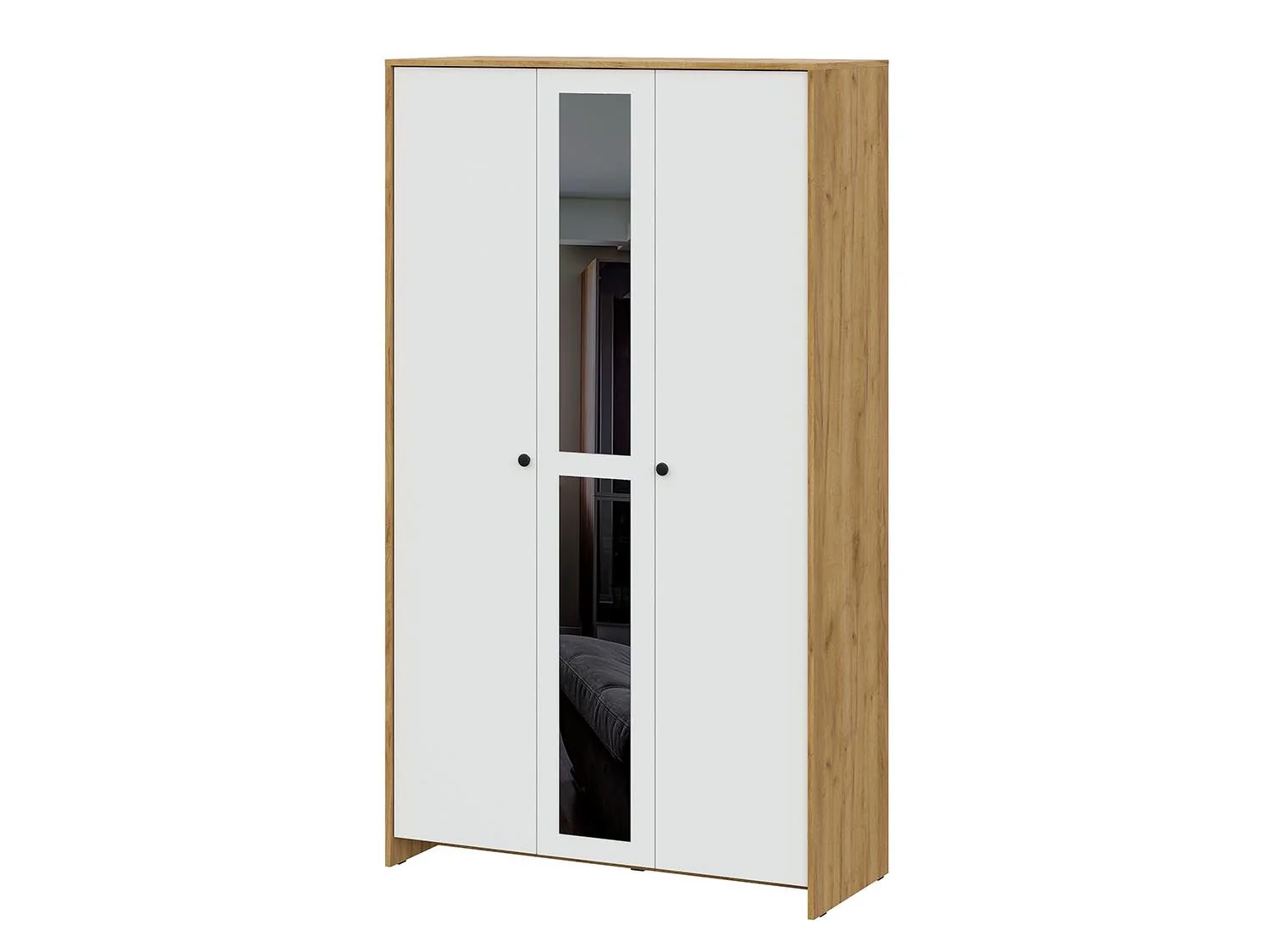 Дольче шкаф трехстворчатый / Дуб золотой/Белый