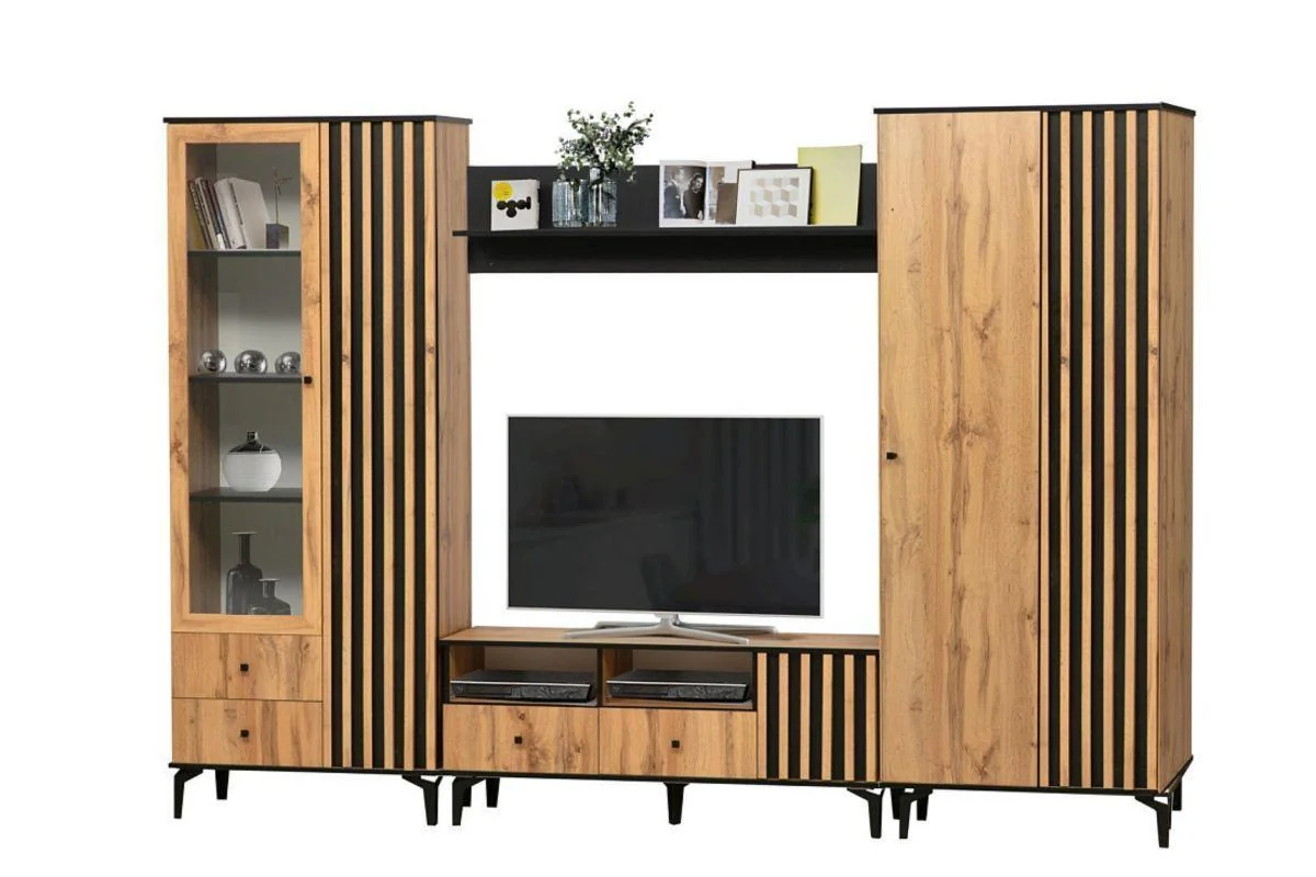 Шкаф для одежды Либерти 51.01 (опора h150) Дуб вотан/Черный