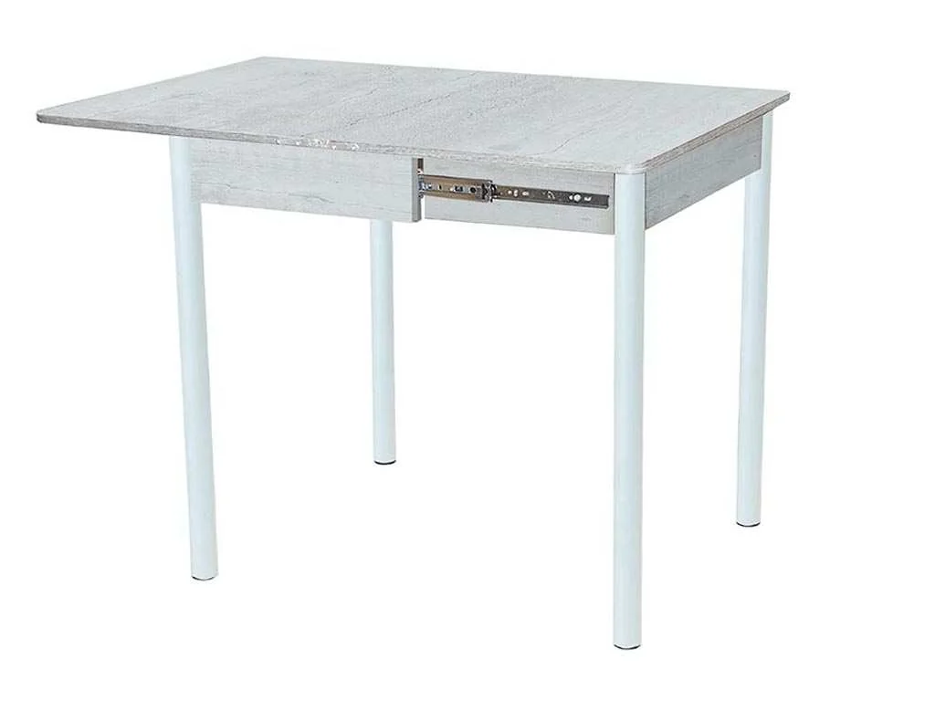 Глайдер стол обеденный / бетон белый/белый