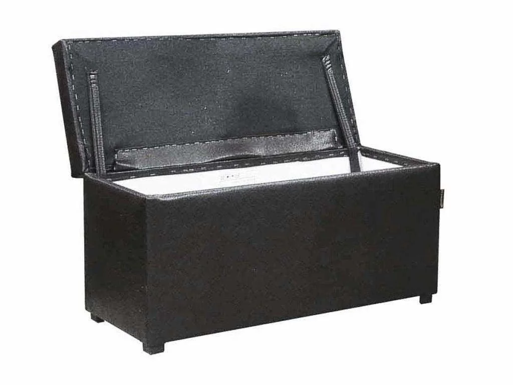 Банкетка двухместная экокожа черный