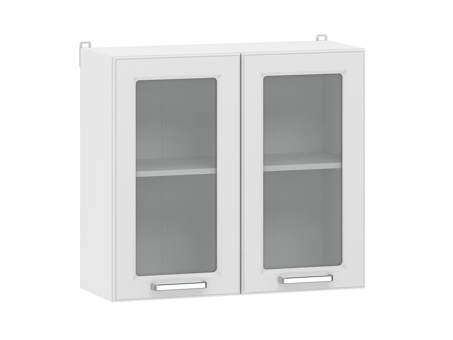 Вокс 100.31 800 шкаф навесной витрина / Белый/Меренга