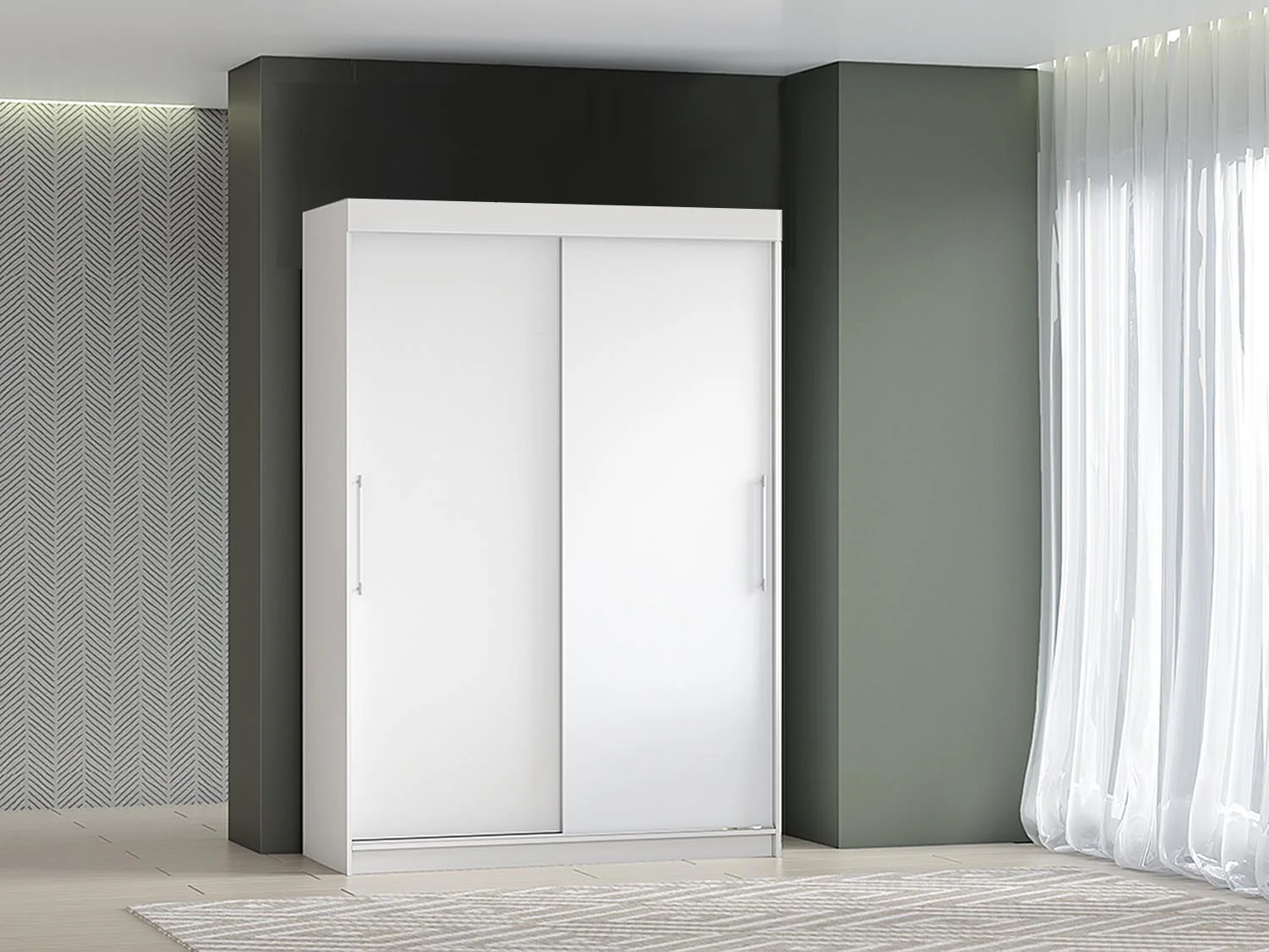 Шкаф-купе арт. 007 1,5 м / Белый