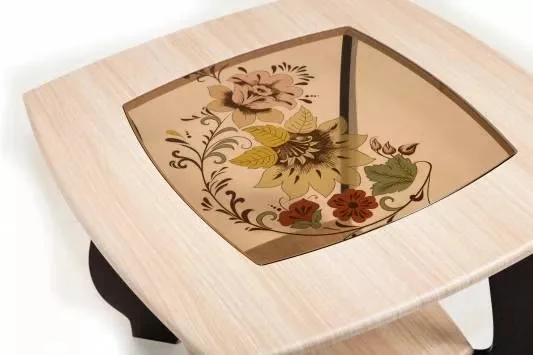 Стол журнальный СЖ-22 с рисунком Р1 дуб/венге