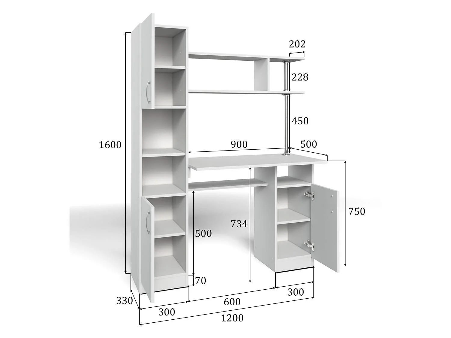 Стол компьютерный СК-7 Белый