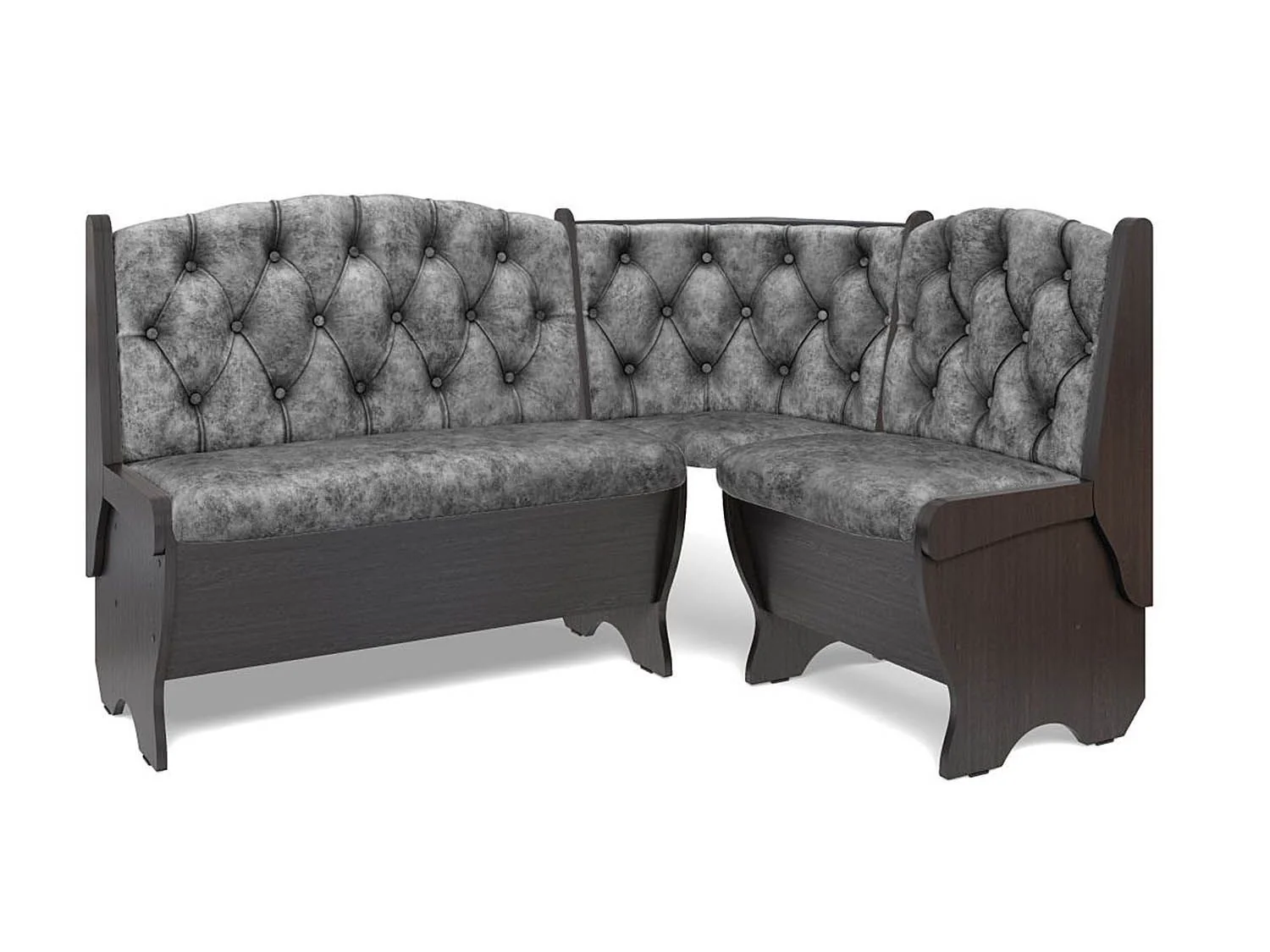 Скамья угловая Орхидея Люкс венге/велюр графит