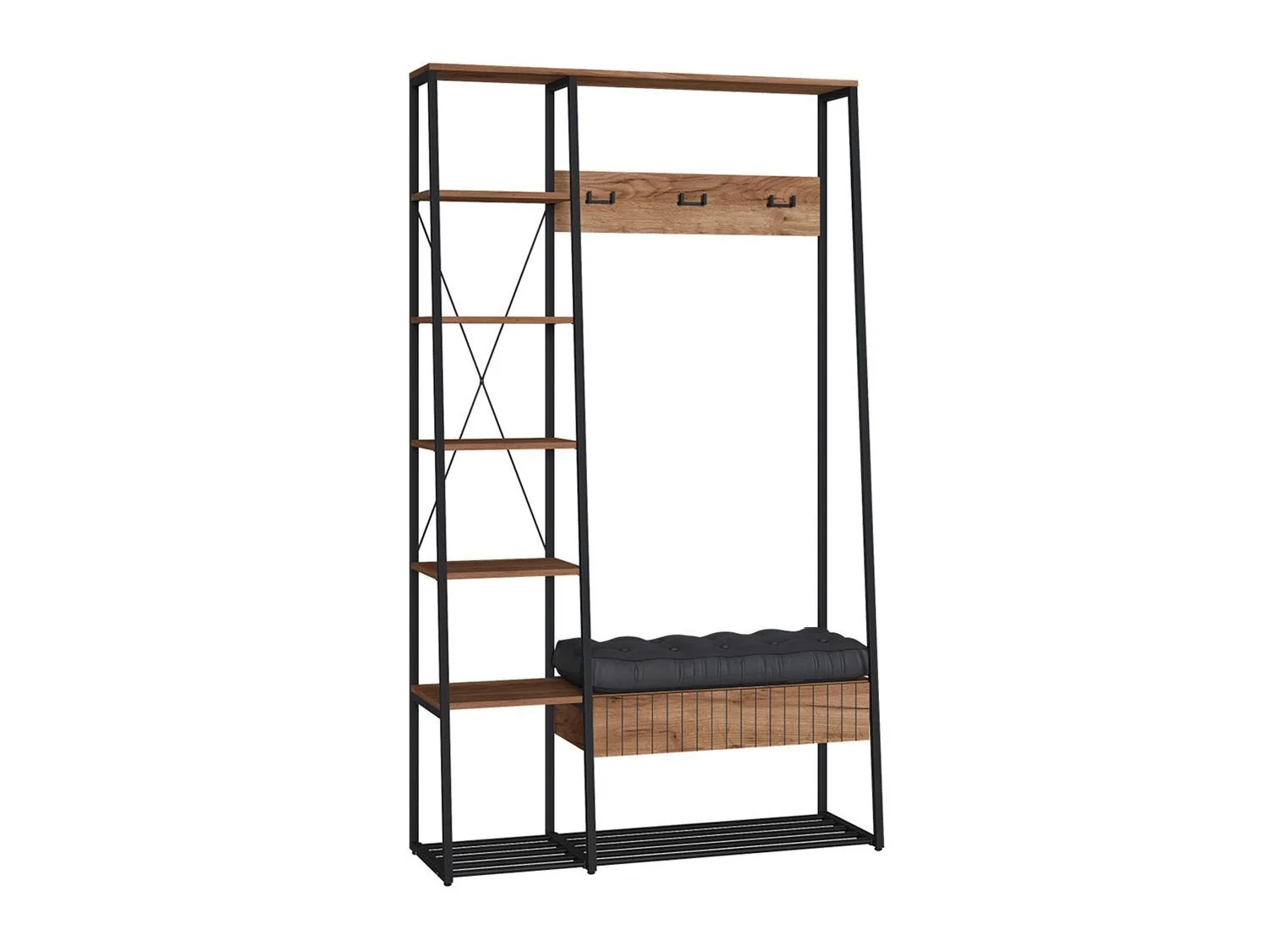 Прихожая Гранд 15.124 Дуб крафт табачный/к/з черный