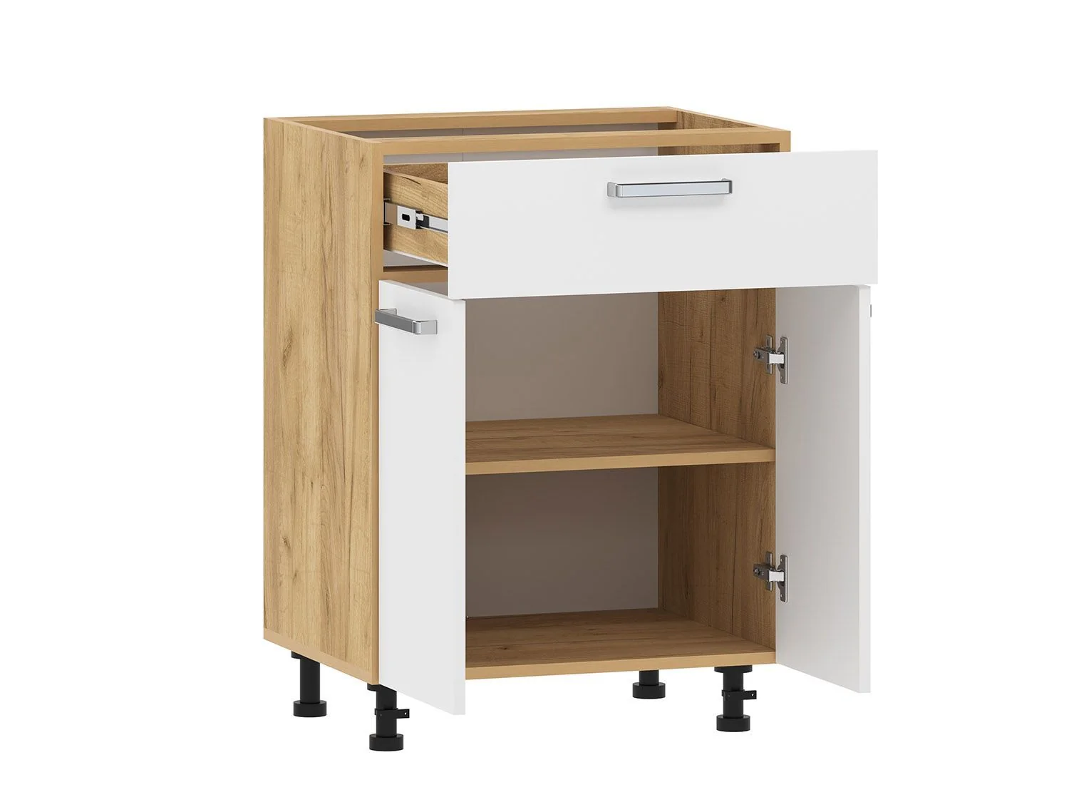 Борги 100.09 тумба кухонная (600) Дуб Крафт золотой / Белый