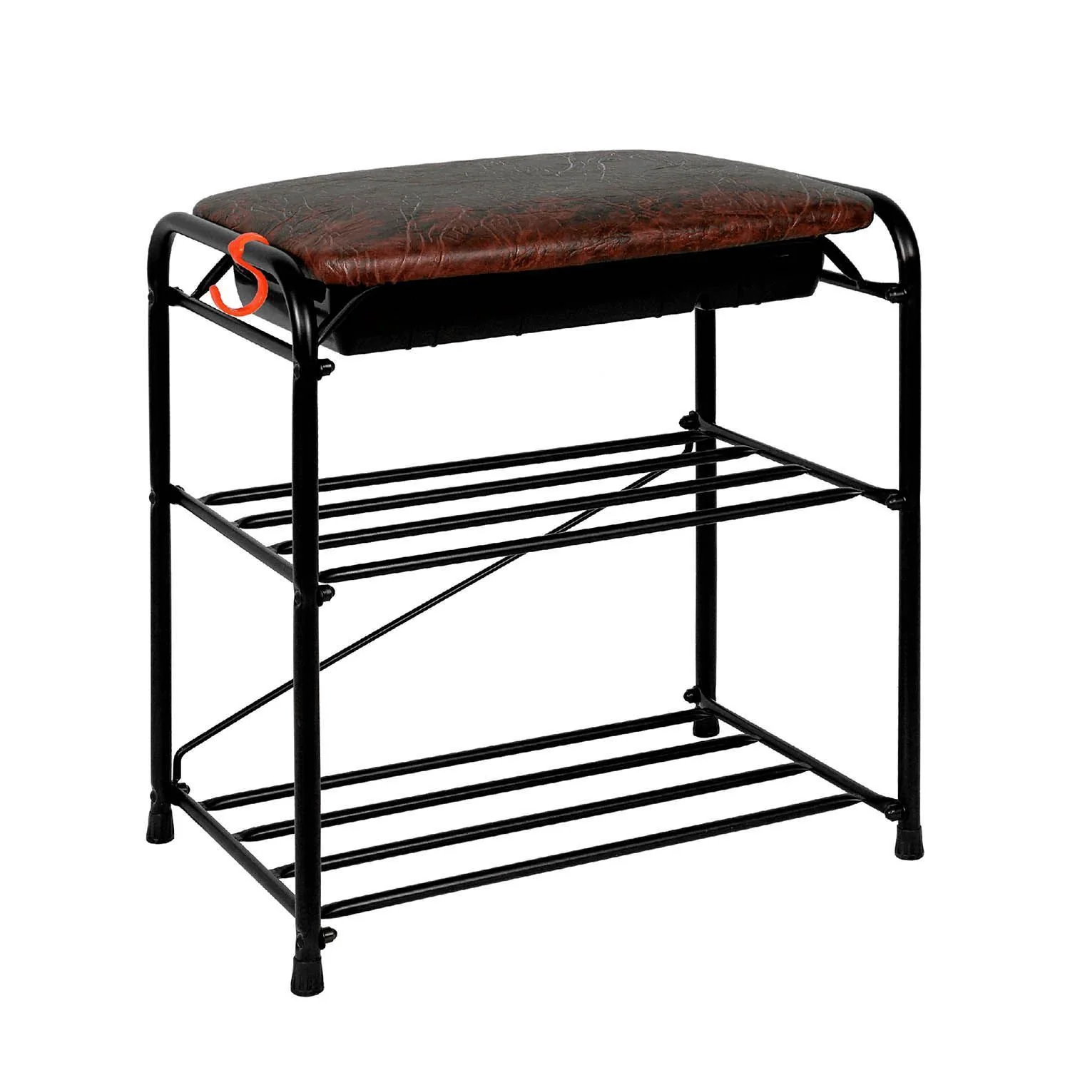 Подставка для обуви Альфа 13 с сиденьем Черный