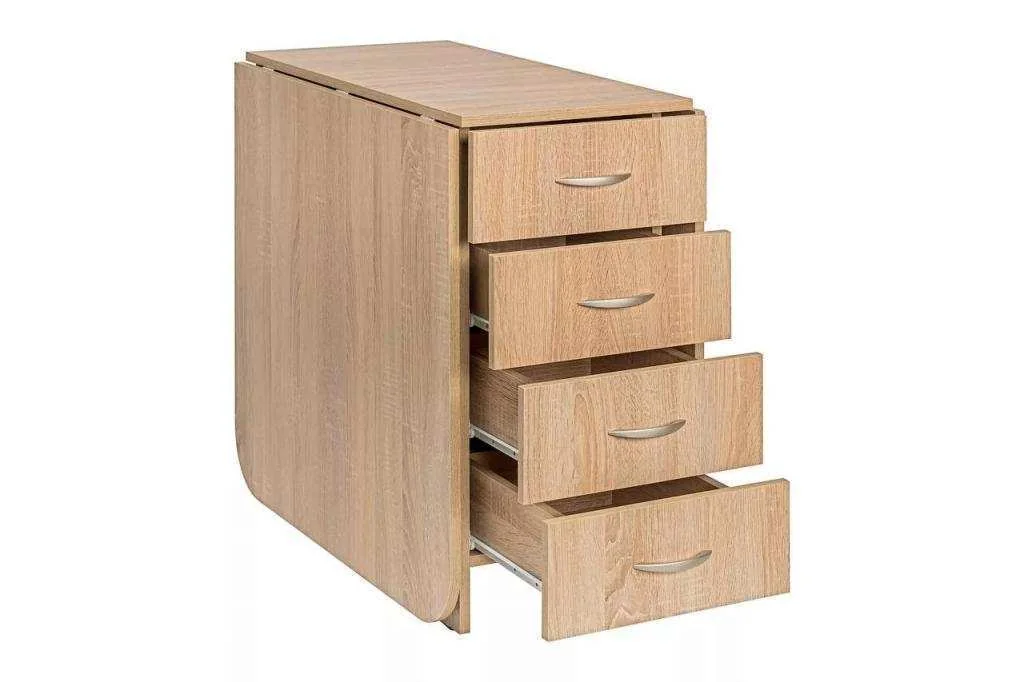 Глория 606 Стол-книжка с ящиками Дуб Сонома