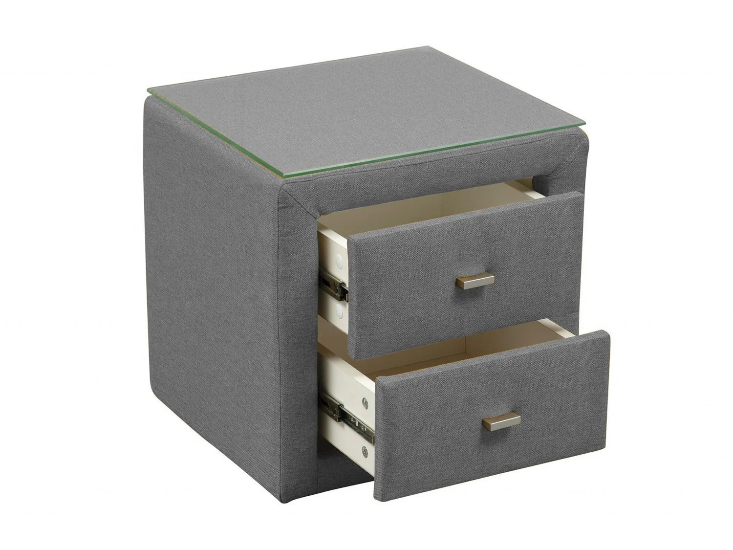 06.34-01 тумба прикроватная со стеклом велюр тенерифе серый