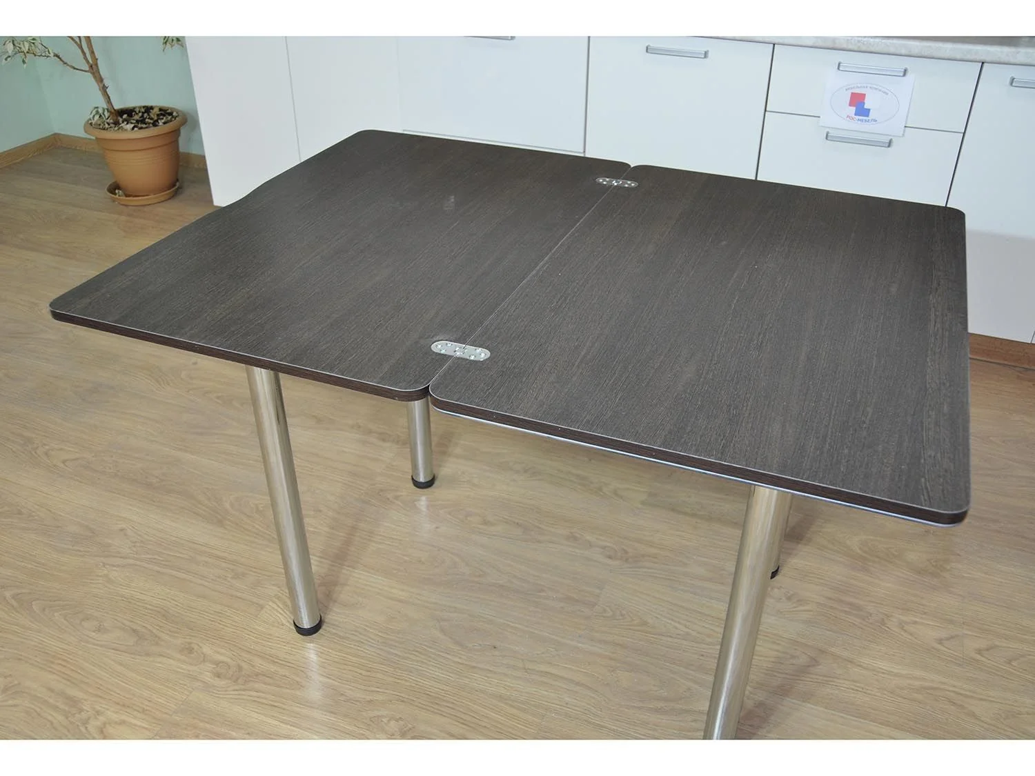 Симпл фотопечать стол обеденный раскладной / цветы на досках/венге/хром