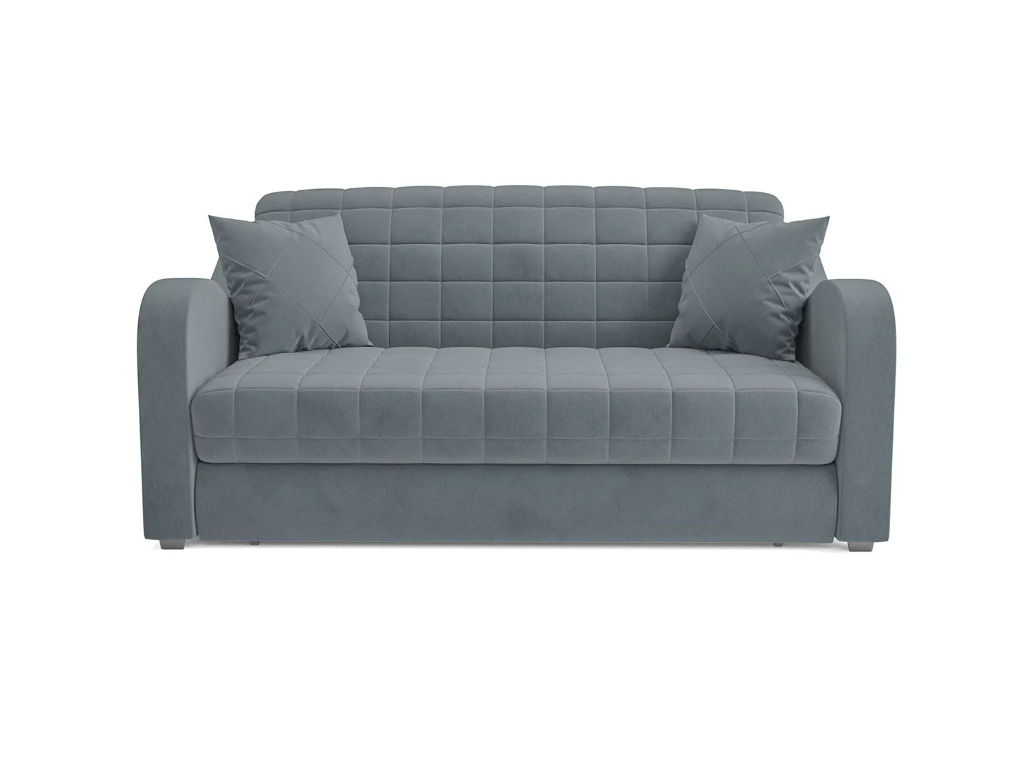 Диван Аккордеон Барон №4 велюр серо-синий HB-178 26