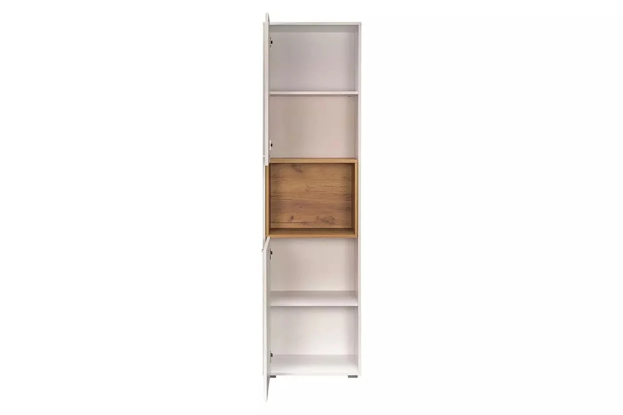 Бэль Шкаф комбинированный 10.04 Дуб Золотой / Белый