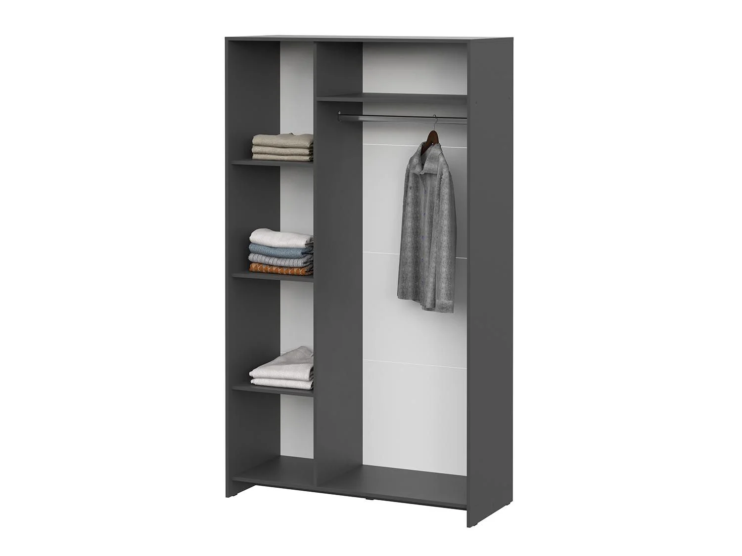 Дольче шкаф трехстворчатый / Графит/Белый
